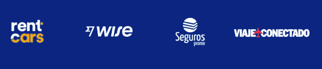 Parceiros: RentCars, Wise, Seguros Promo e Viaje Conectado